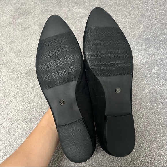 A. N. A. Black suede lace up bow tie pointed Ember Black size 9.5 M comes in box - Picture 9 of 10